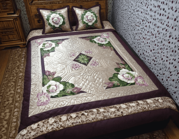 Ethereal Bloom Hand-Embroidered Cotton Sateen Bedding Set